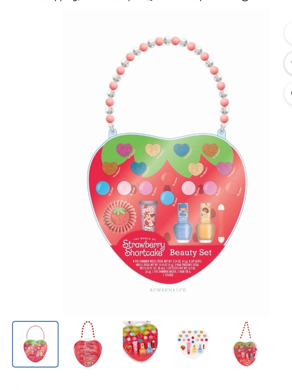 Strawberry Shortcake Heart-Shaped Kids Beauty Set - 22 piece set